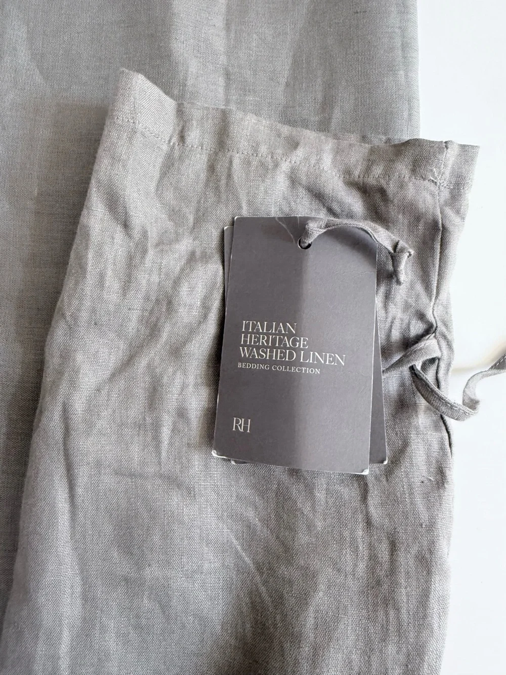 RH Italian Heritage Washed Linen Sham 28x34 Graphite Gray